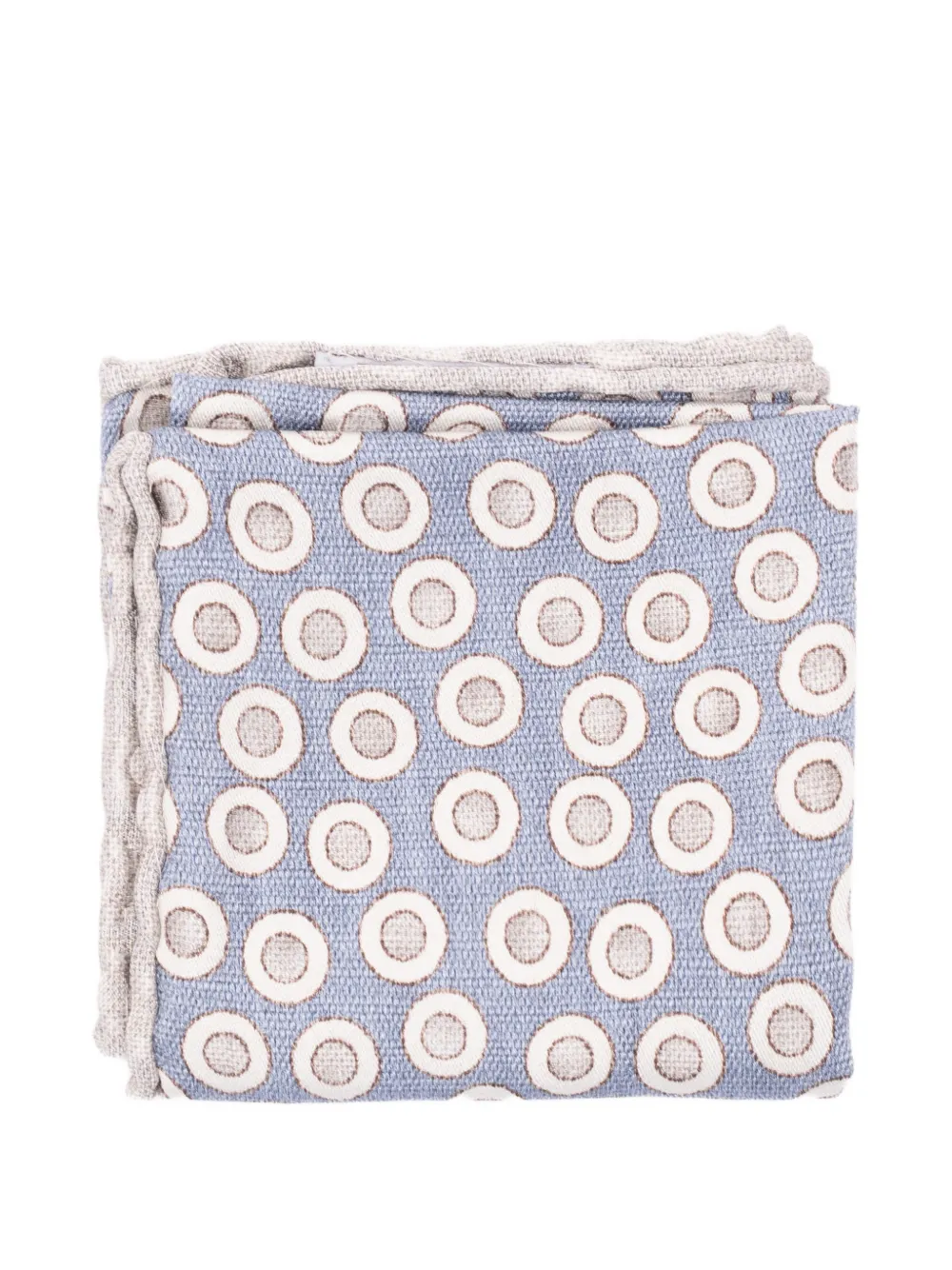 Brunello Cucinelli circle-pattern silk scarf - Blu