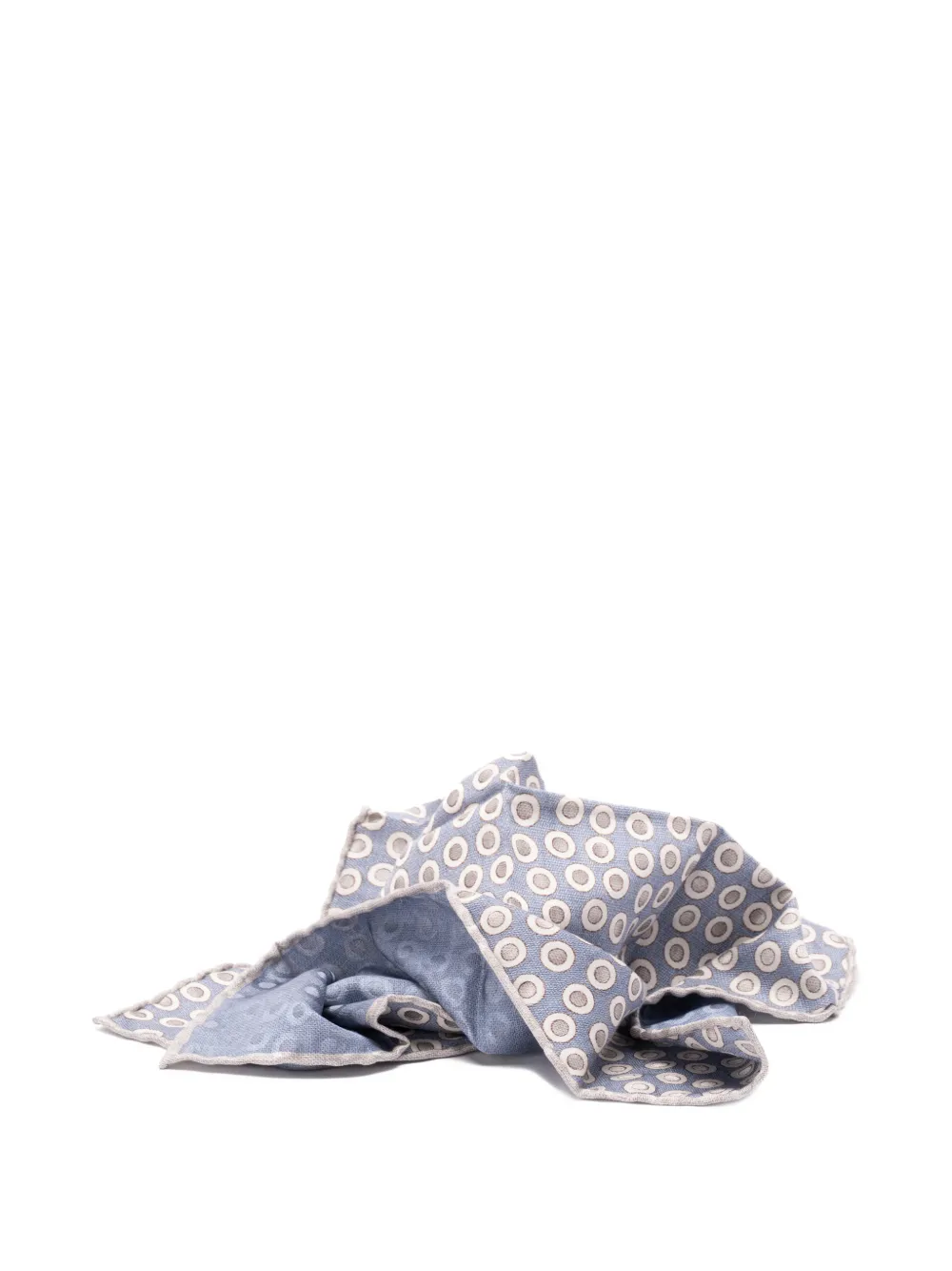  Brunello Cucinelli Circle-pattern Silk Scarf - Blue 