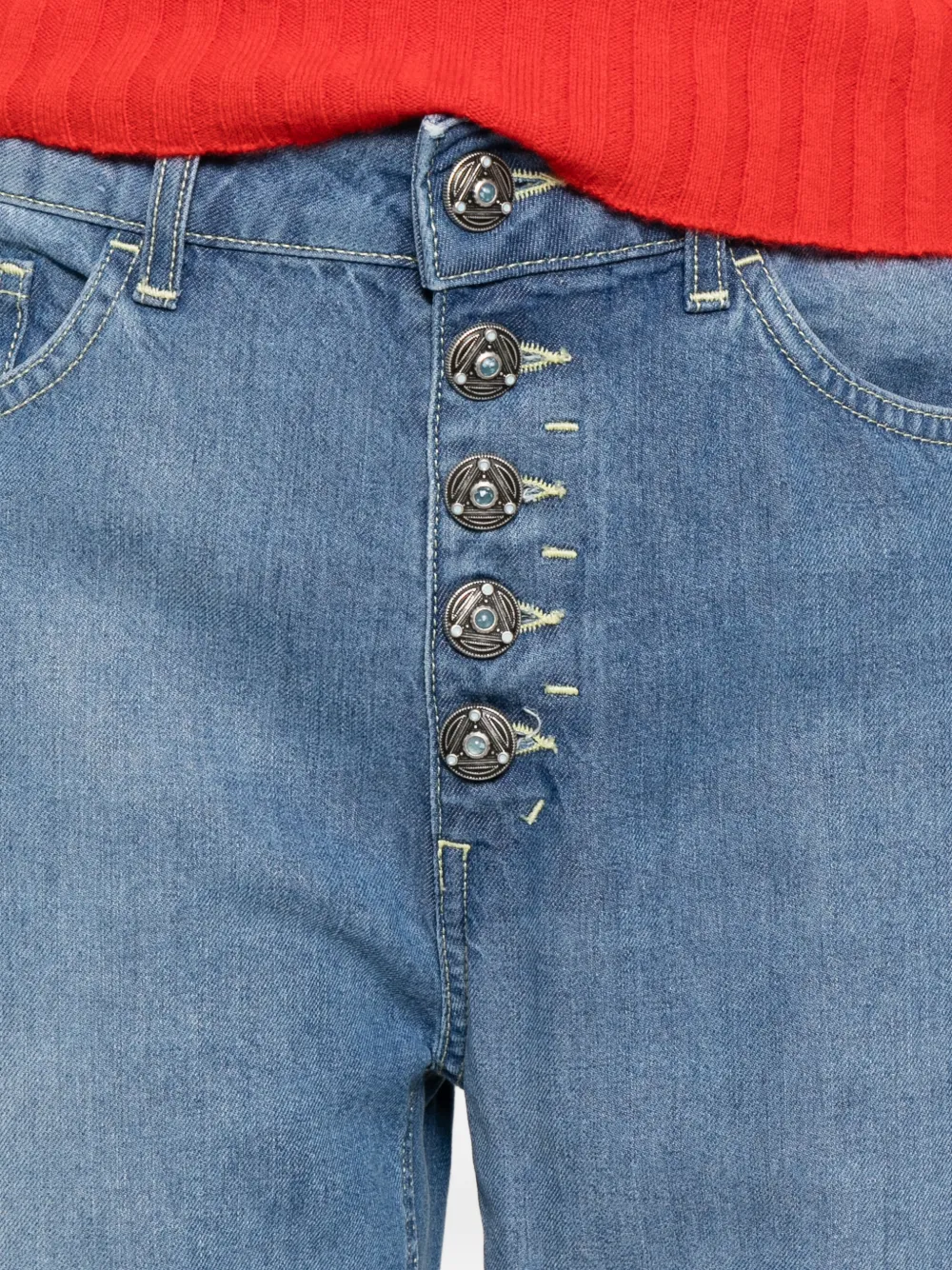 DONDUP Denim jeans met knopen Blauw