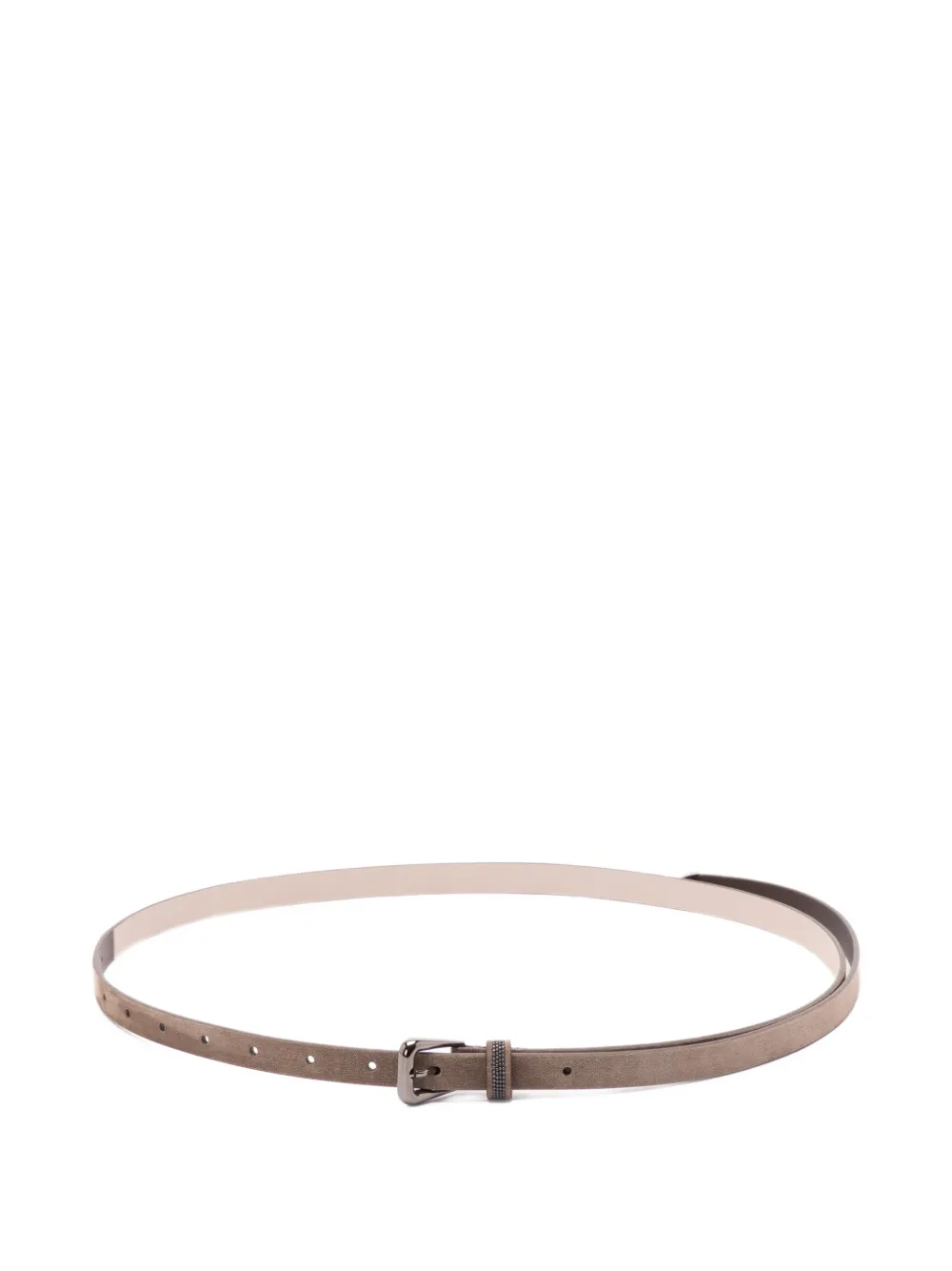 Brunello Cucinelli beaded-detail leather belt - Marrone