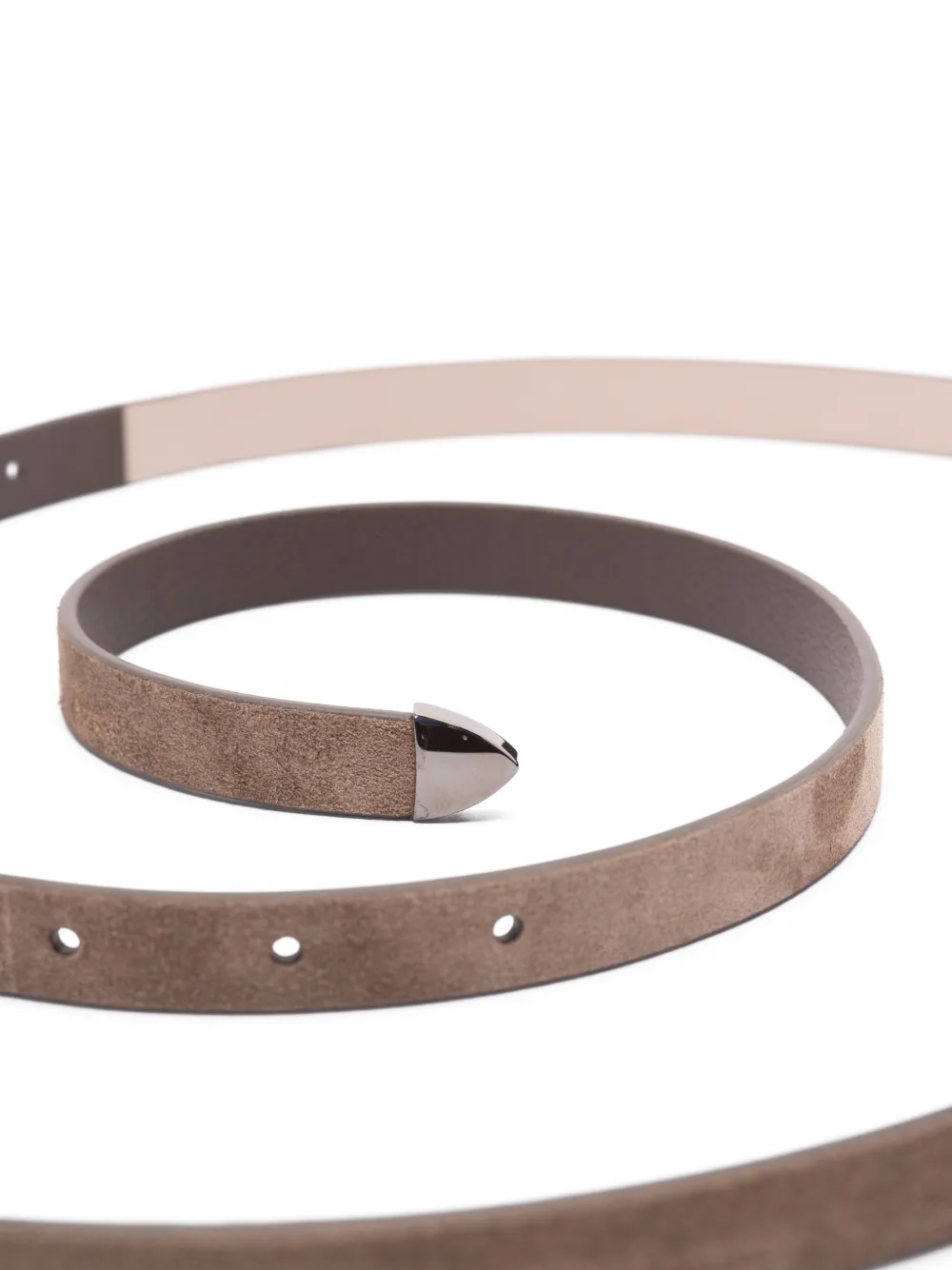 Brunello Cucinelli Leren riem met kralen Bruin