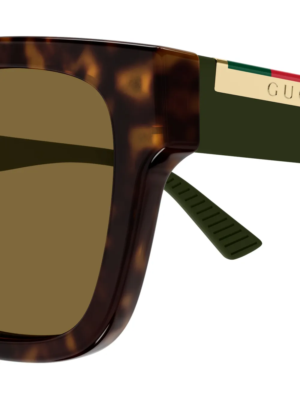  Gucci Eyewear Rectangle-frame Sunglasses - Brown 
