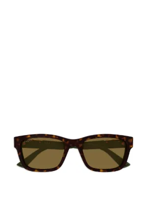Gucci Eyewear スクエアフレーム サングラス | ブラウン | FARFETCH JP
