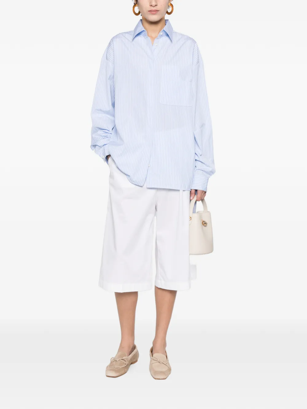  Berwich Linda Buttoned Shorts - White 