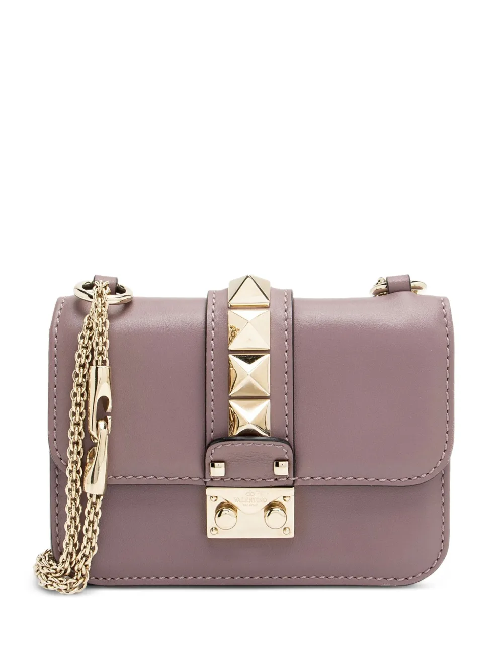 Valentino Garavani Pre-Owned mini Glam Lock stud shoulder bag - Viola