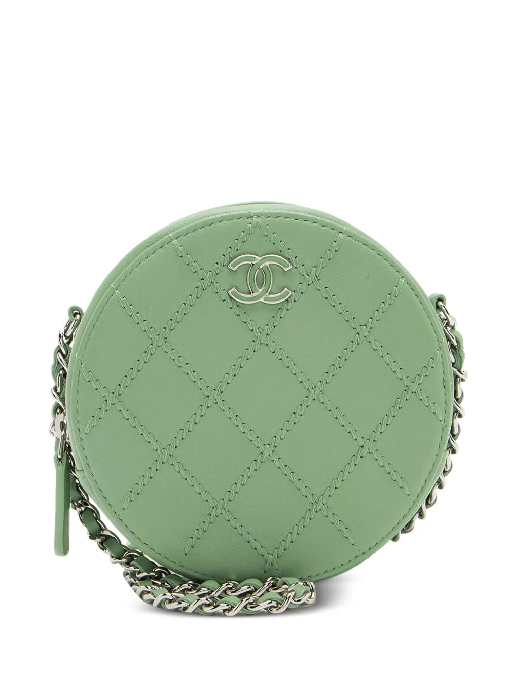 CHANEL Pre-Owned 2020 Ultimate stitched logo clutch bag - Verde
