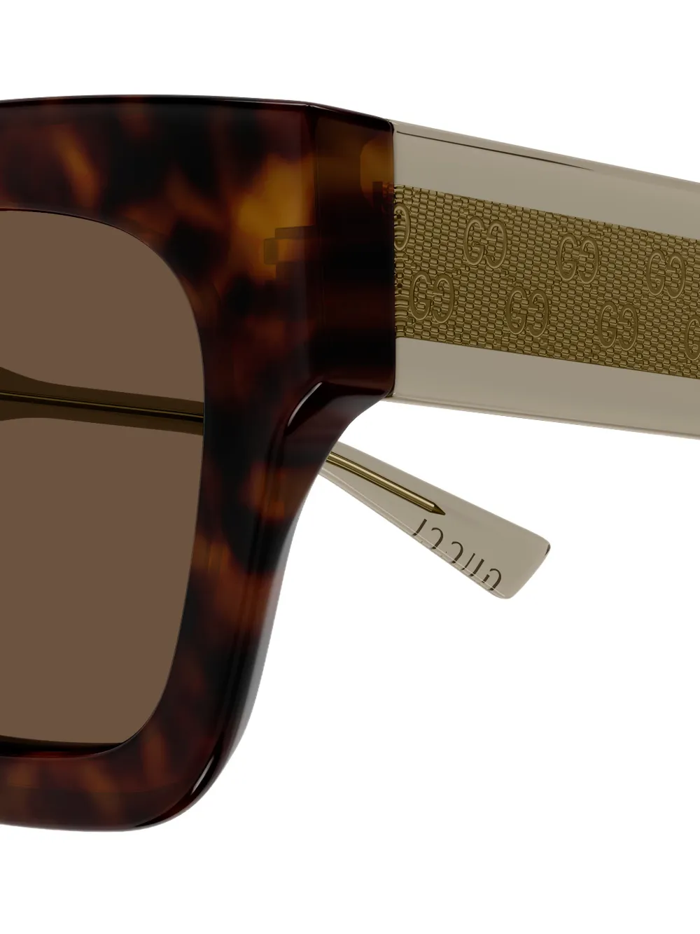 Gucci Eyewear Zonnebril met geometrisch montuur Bruin