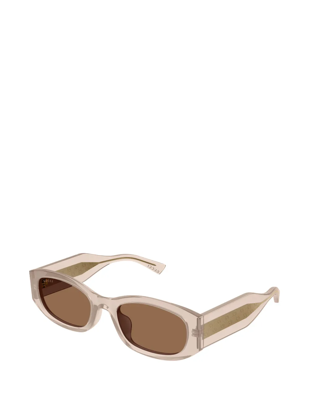 Gucci Eyewear Zonnebril met geometrisch montuur Beige