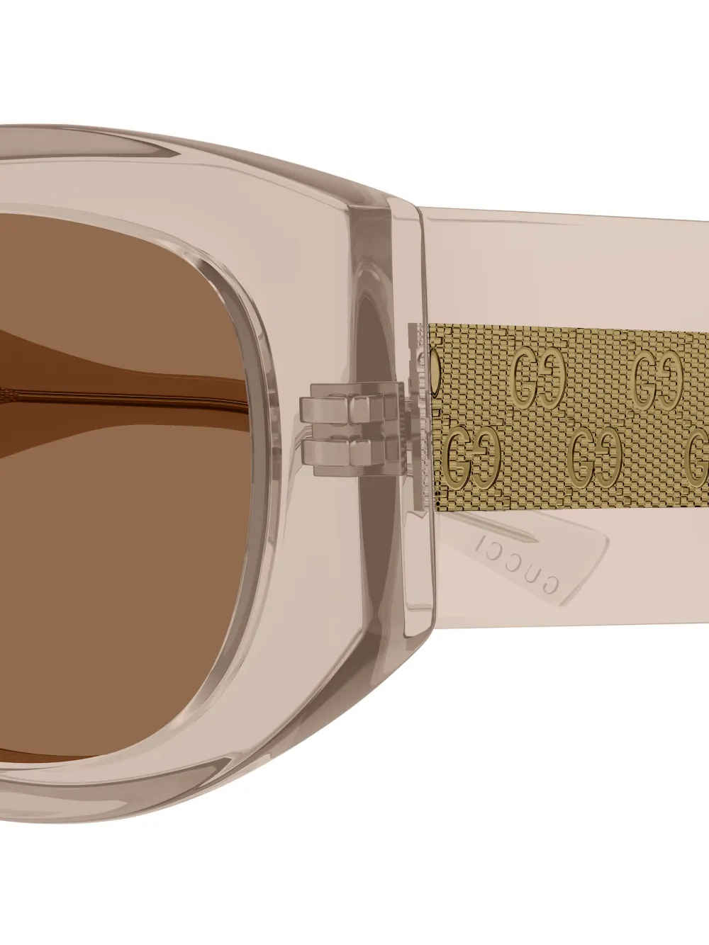 Gucci Eyewear Zonnebril met geometrisch montuur Beige