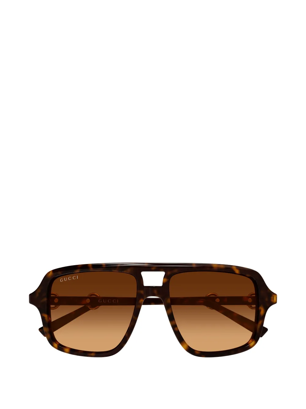 Gucci Eyewear horsebit-detail square-frame sunglasses - Marrone