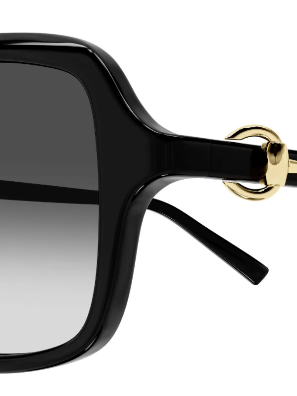 Gucci Eyewear horsebit-detail square-frame Sunglasses | Black