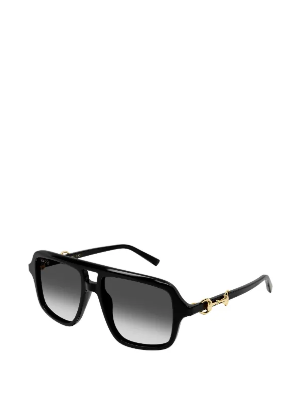 Gucci Eyewear horsebit-detail square-frame Sunglasses | Black