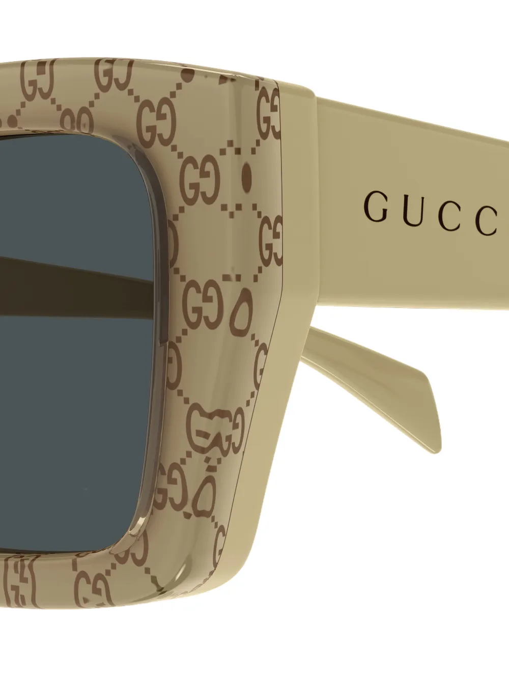  Gucci Eyewear Square-frame Pattern Sunglasses - Neutrals 