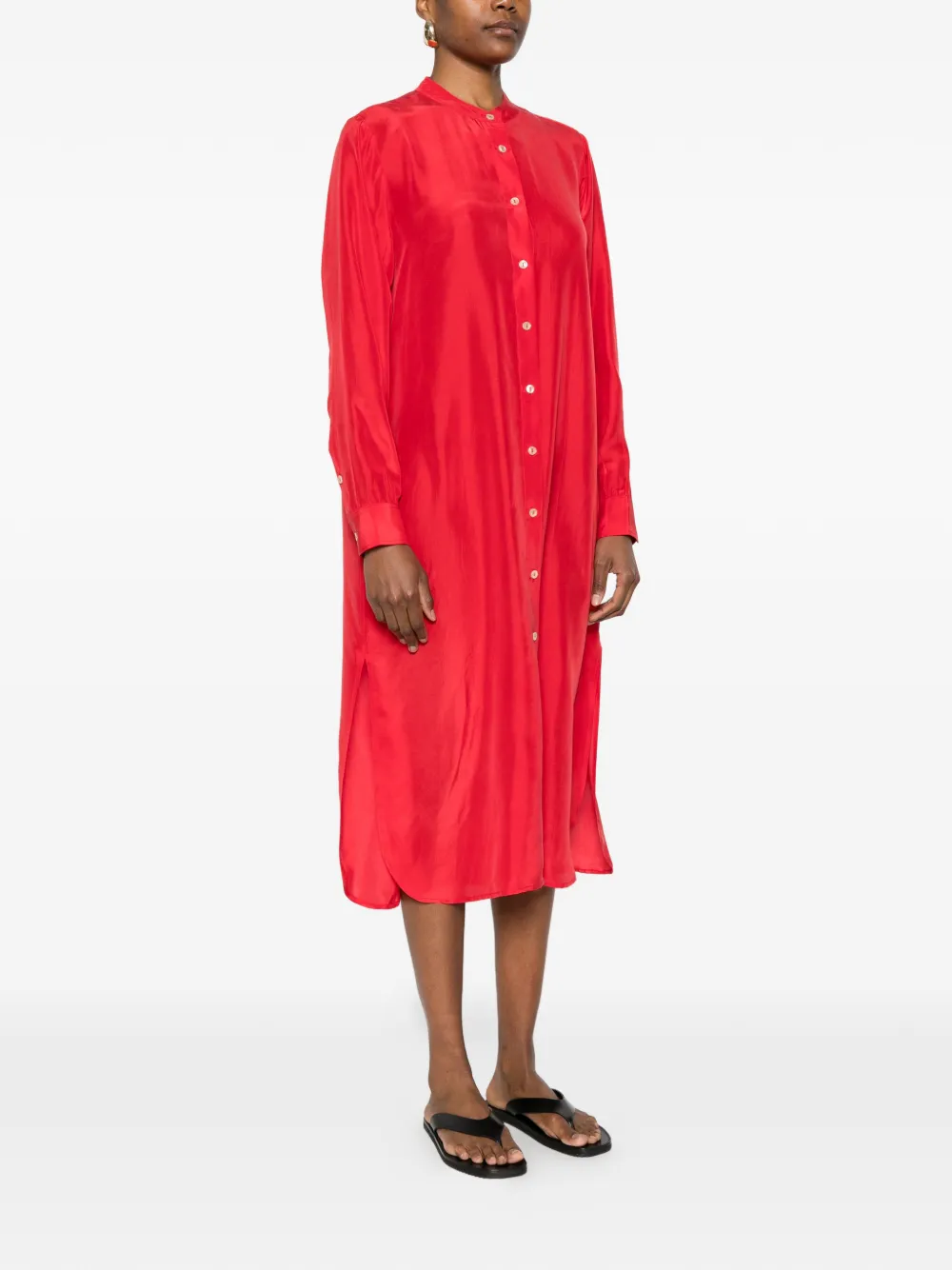  P.a.r.o.s.h. Buttoned Midi Dress - Red 