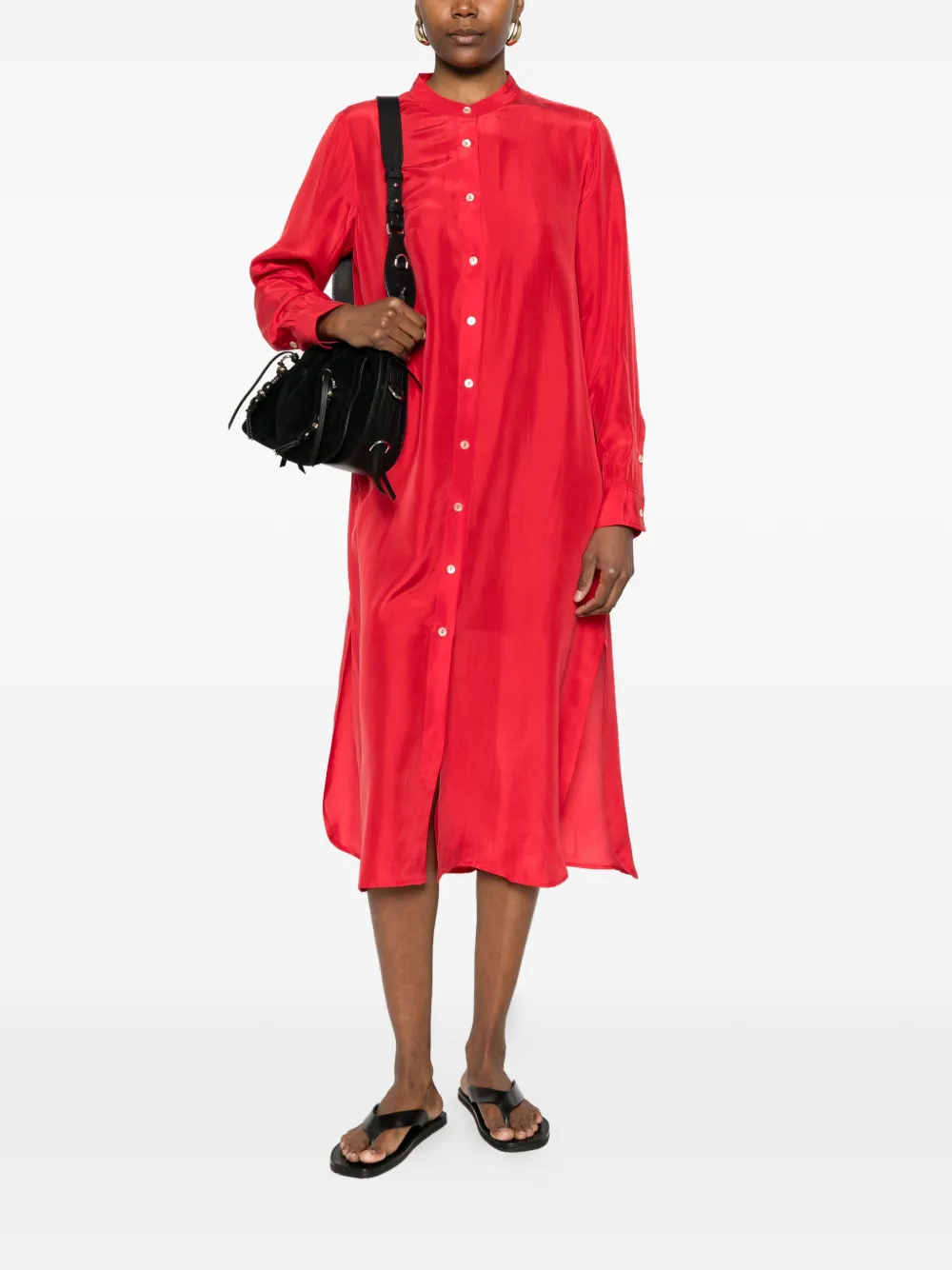  P.a.r.o.s.h. Buttoned Midi Dress - Red 