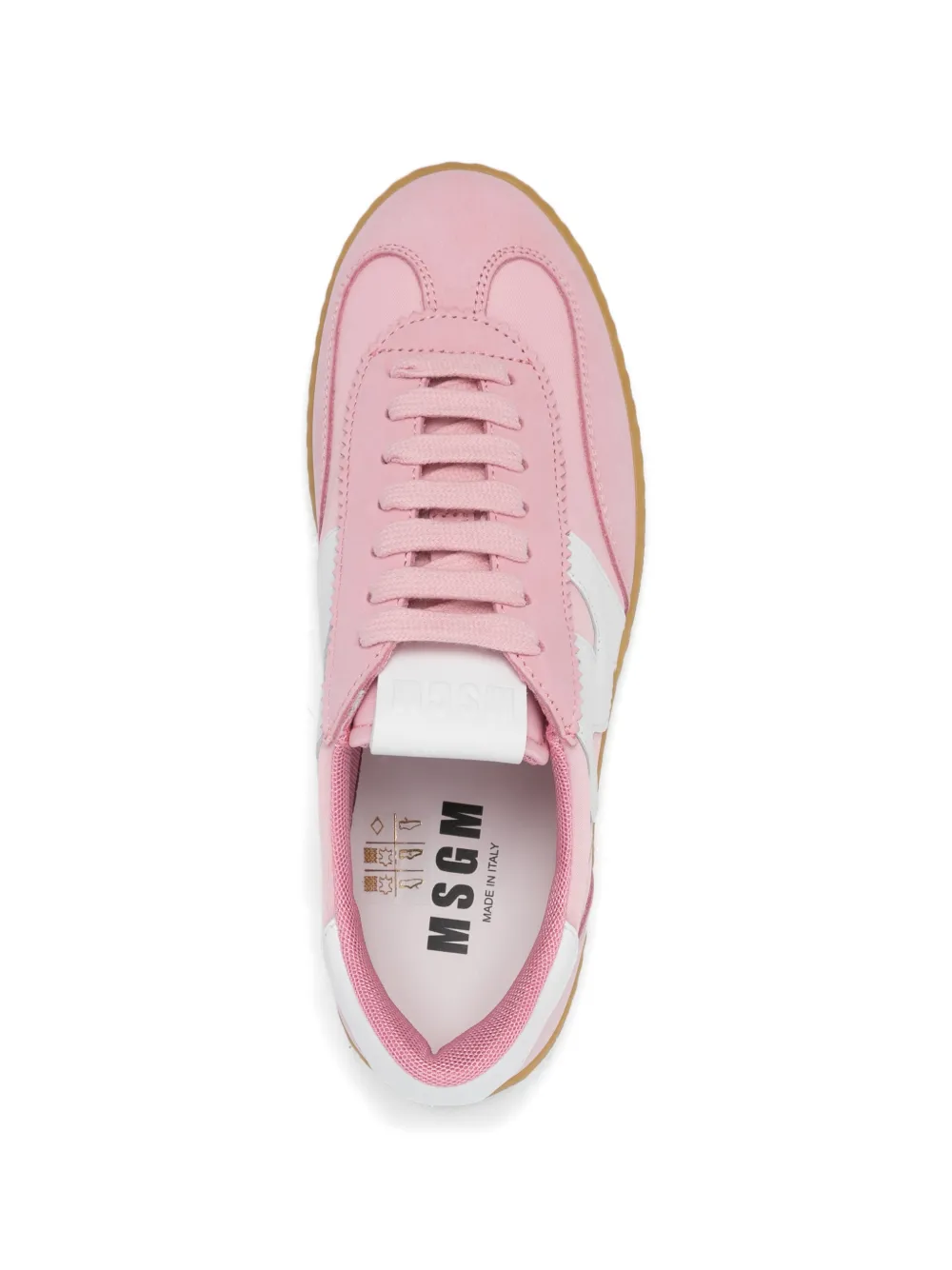 MSGM Kalfsleren sneakers met logo Roze