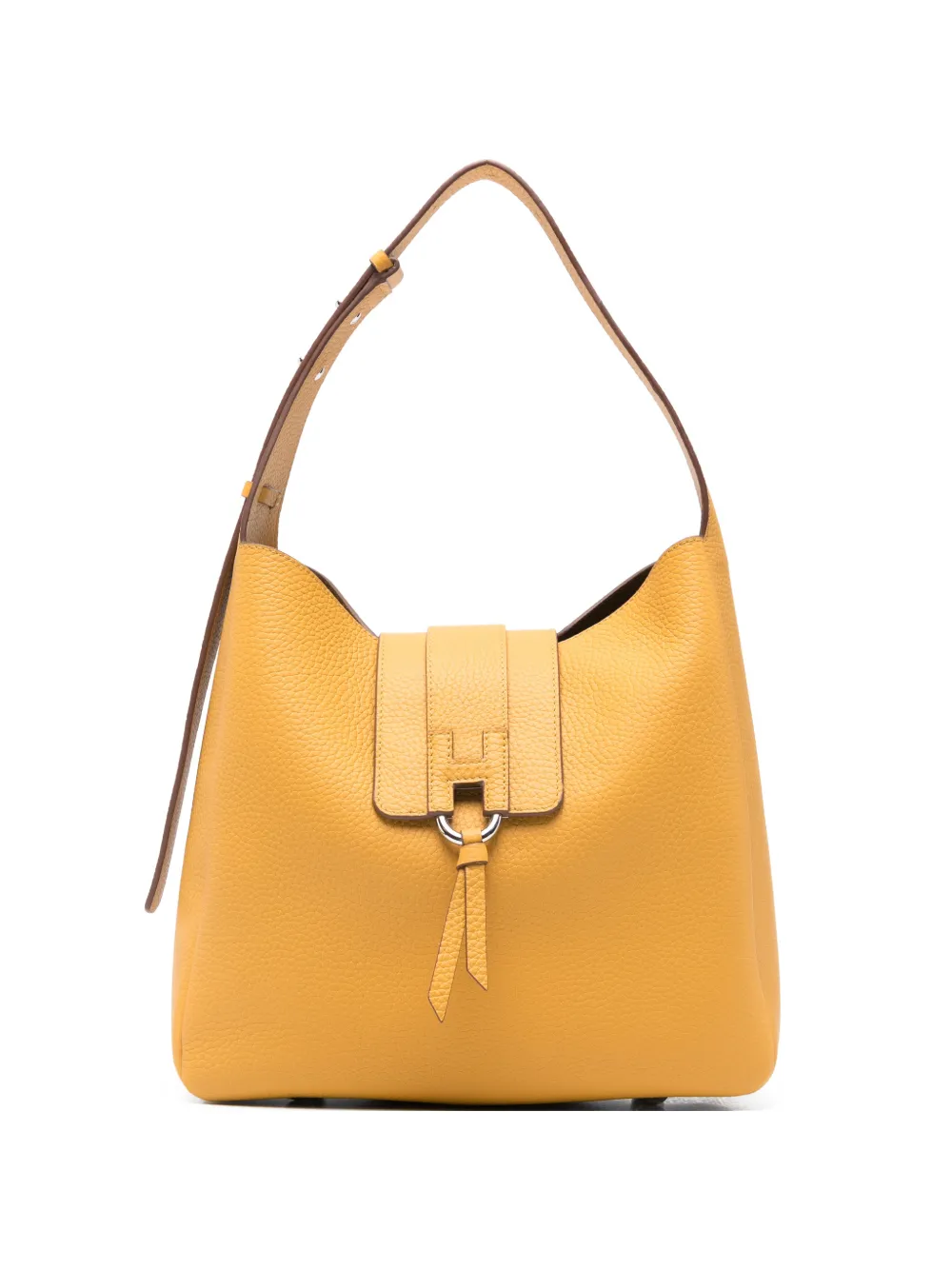 Hogan ring-detail leather tote bag - Giallo