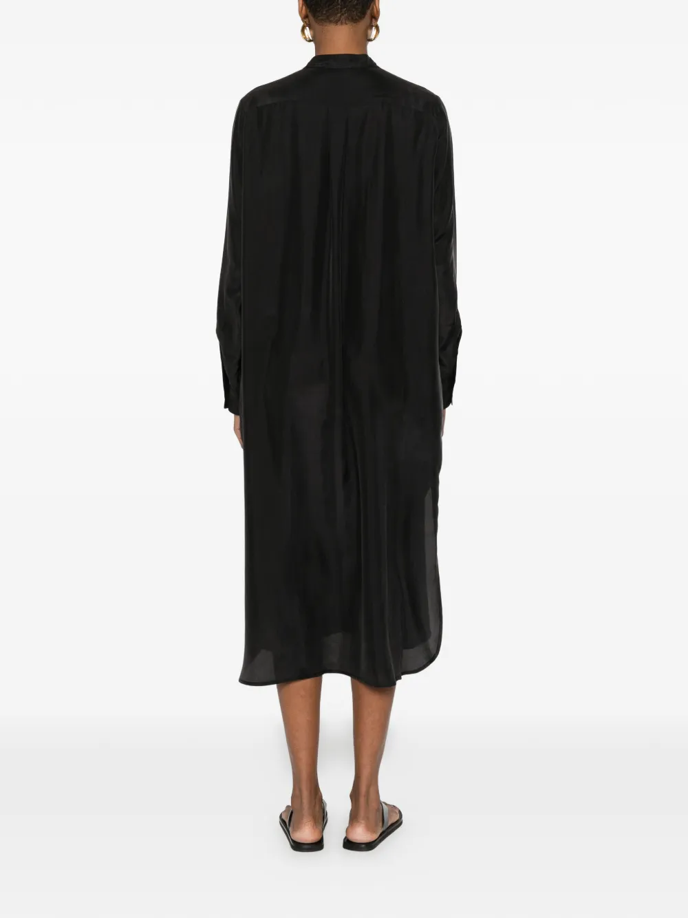 P.A.R.O.S.H. Button-up midi-jurk Zwart