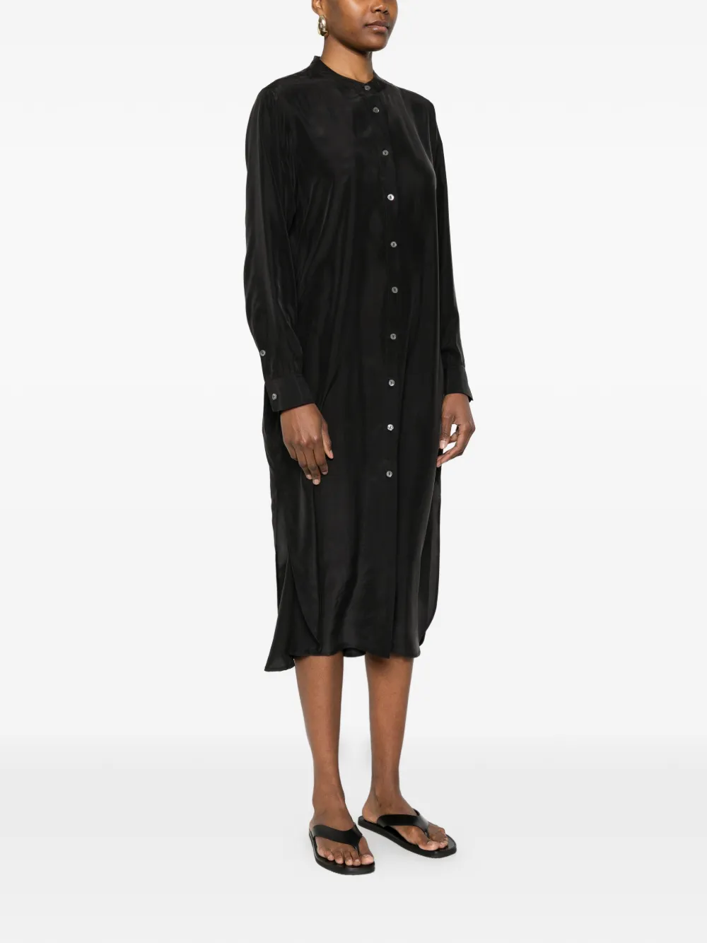 P.A.R.O.S.H. Button-up midi-jurk Zwart
