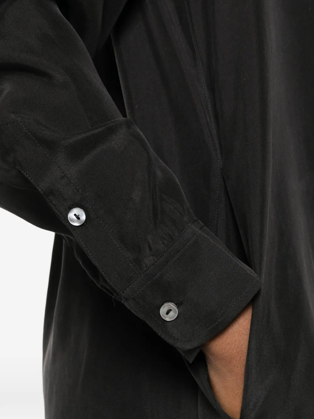 P.A.R.O.S.H. Button-up midi-jurk Zwart