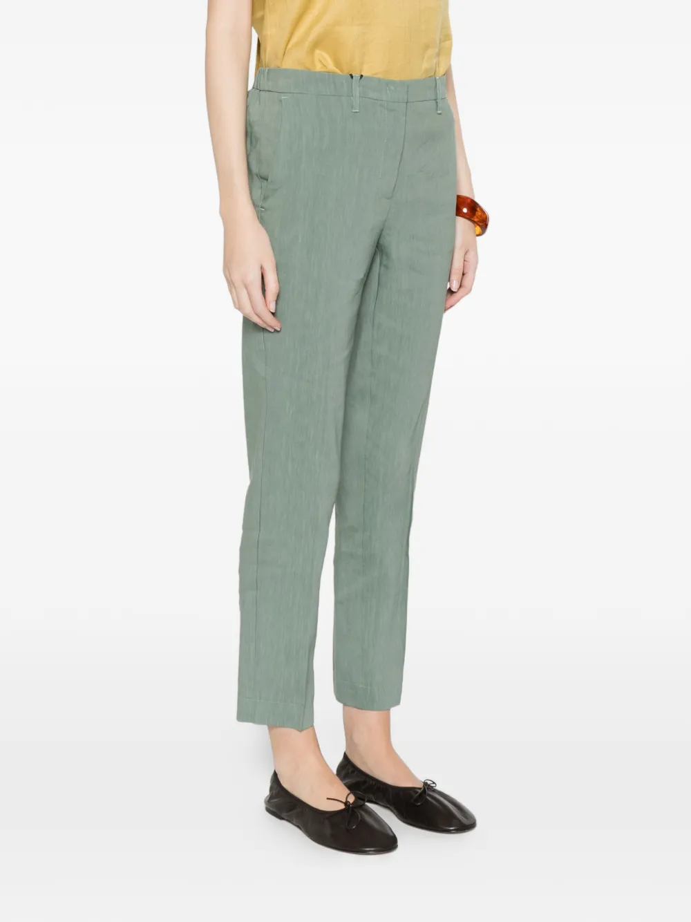  Monochrome Straight Trousers - Green 