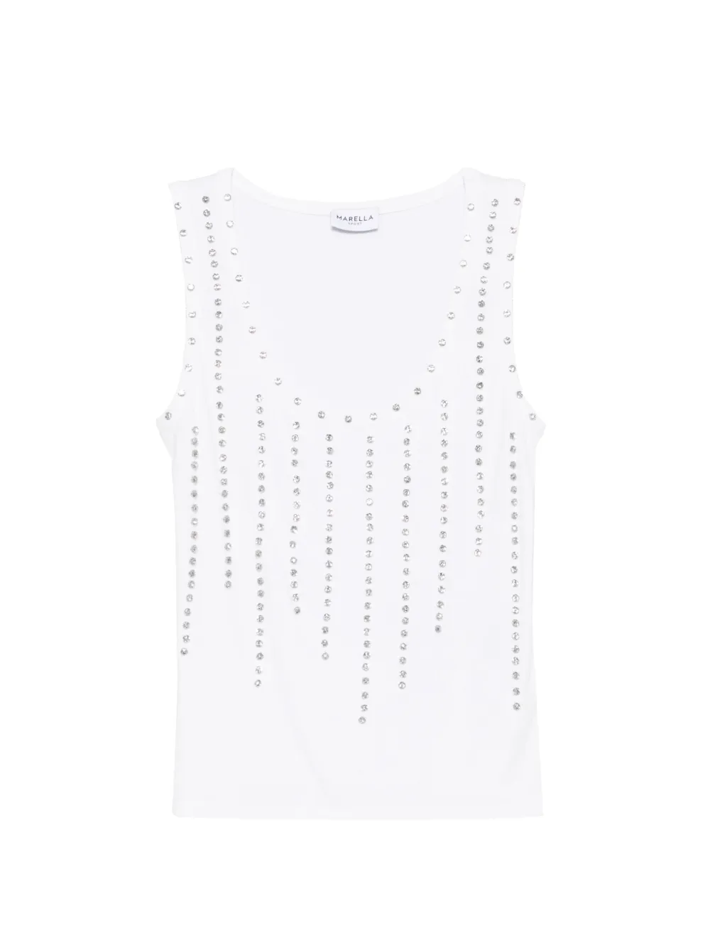 Marella scoop-neck embellished top - Bianco