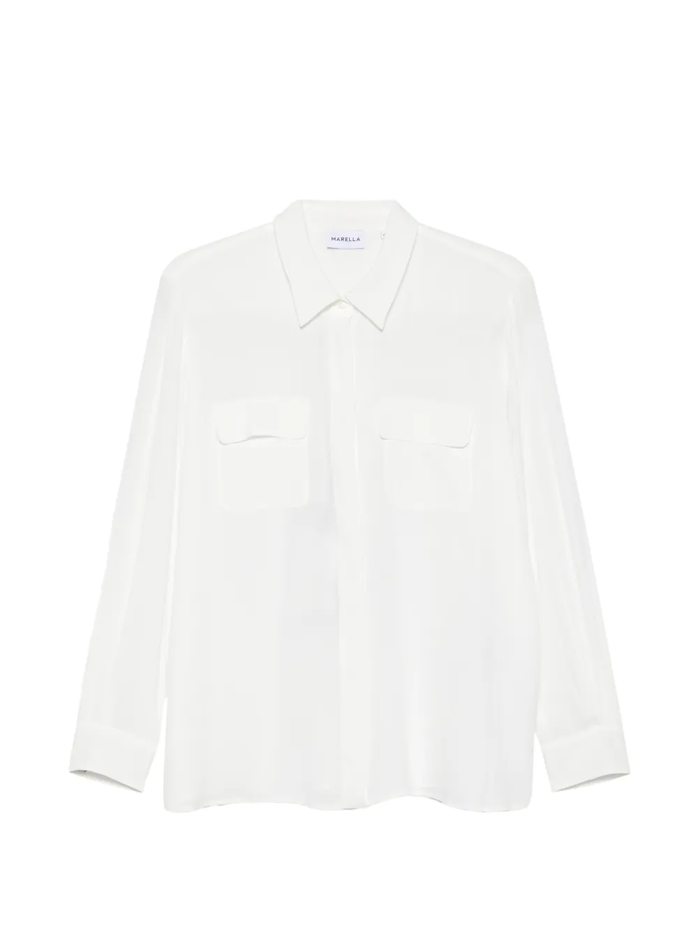 Marella Febe pocket collared shirt - Bianco