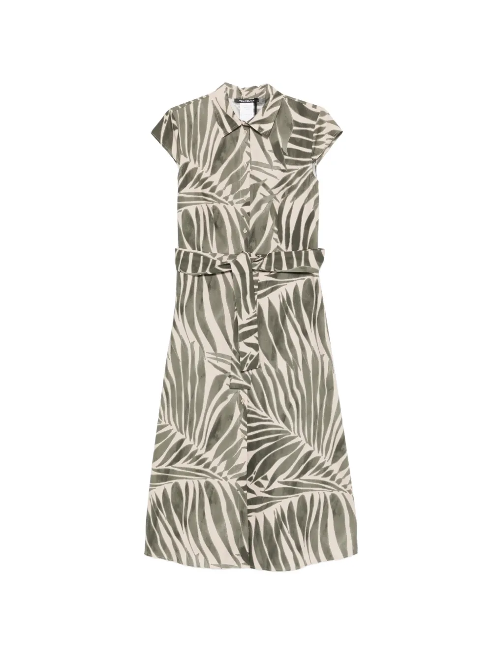 Pennyblack palm-print belted midi dress - Verde