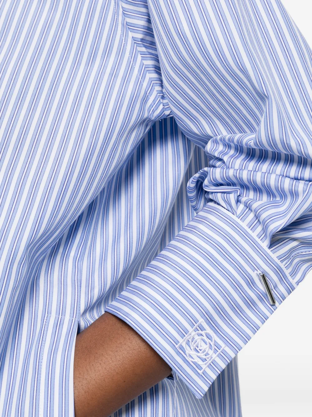 Marella MLSTabarin gestreepte blouse met knopen Blauw
