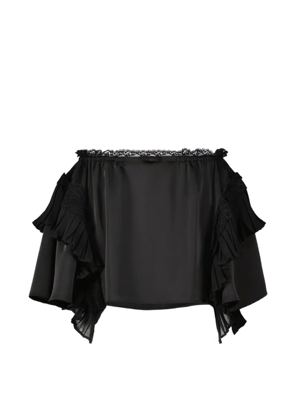 Vaillant Studio Layered-ruffled Lace-trim Skirt In Black
