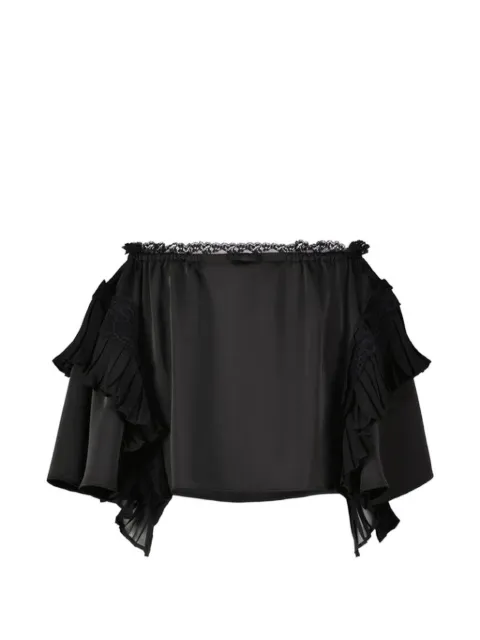 VAILLANT STUDIO layered-ruffled lace-trim skirt
