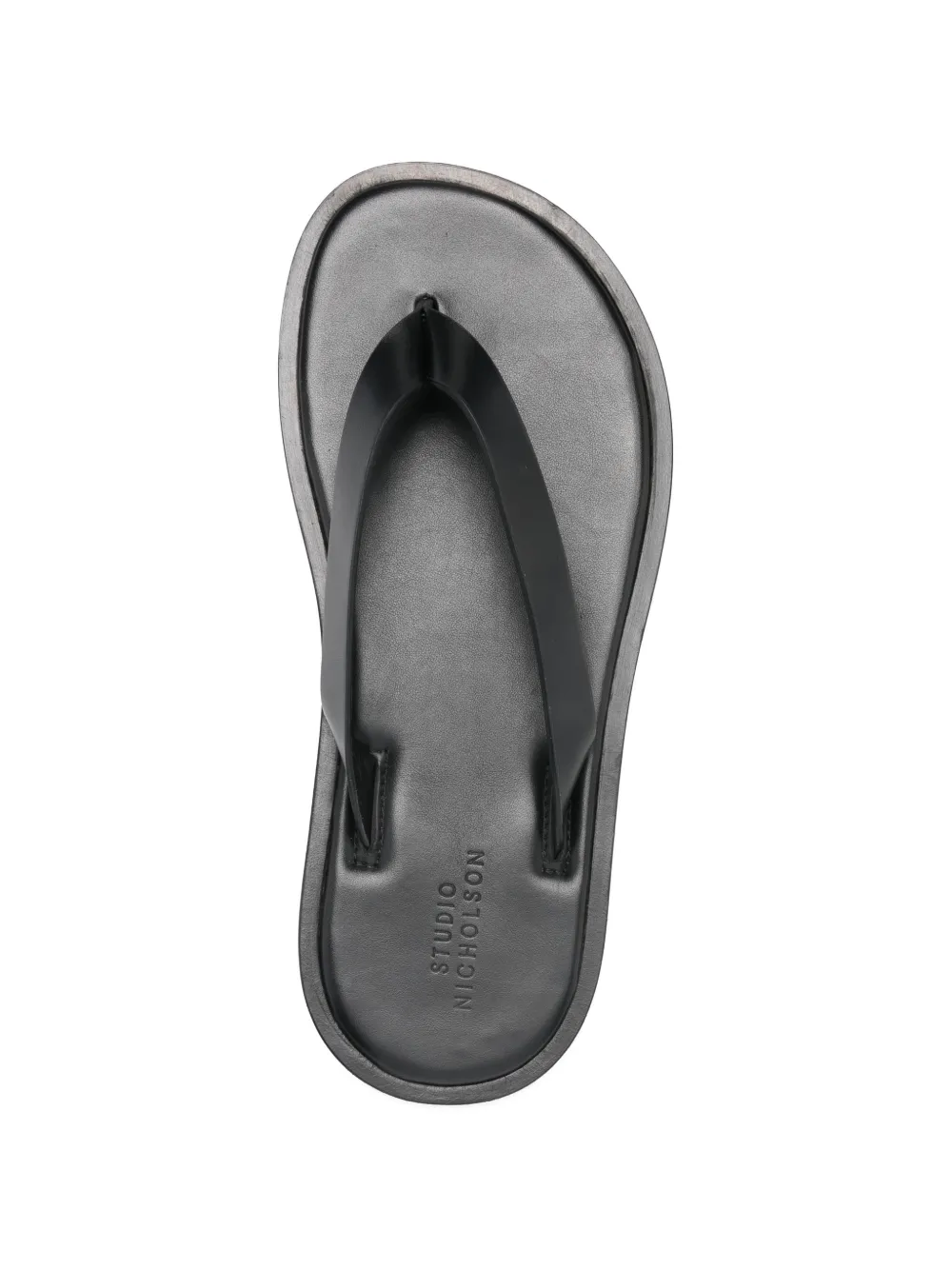 Studio Nicholson Platte leren sandalen Zwart