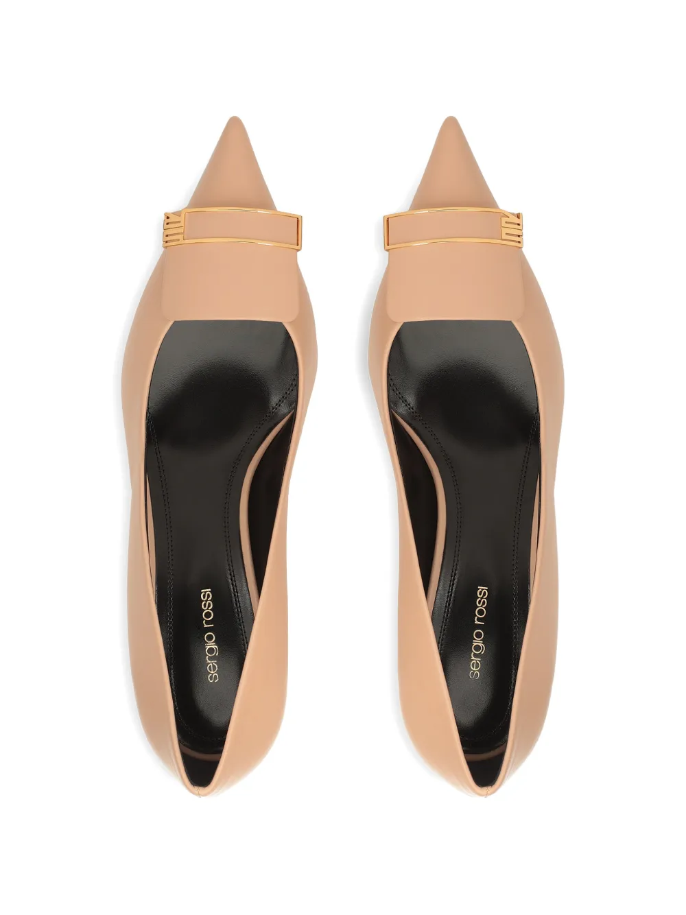 Sergio Rossi Pumps met puntige neus Beige