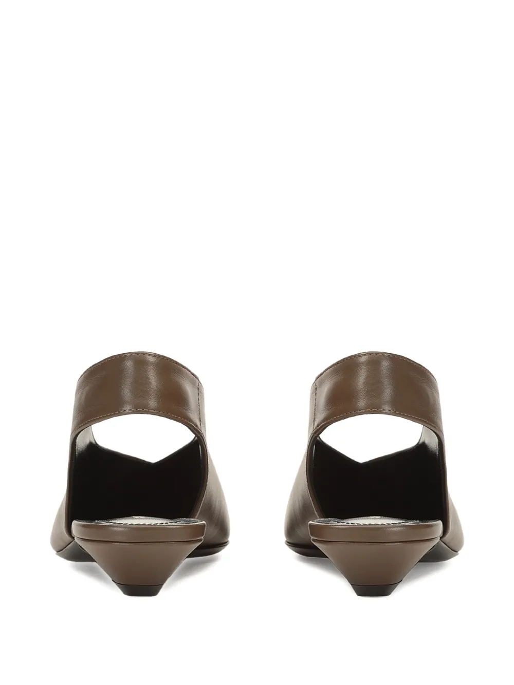 Sergio Rossi Beak leren pumps Bruin