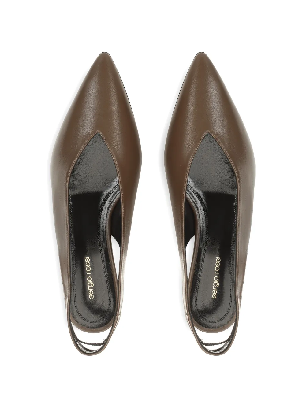 Sergio Rossi Beak leren pumps Bruin