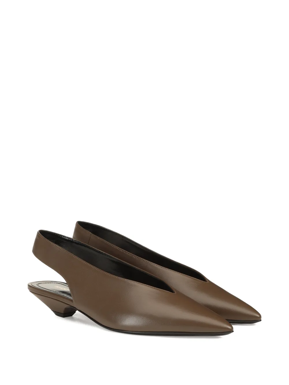 Sergio Rossi Beak leren pumps Bruin