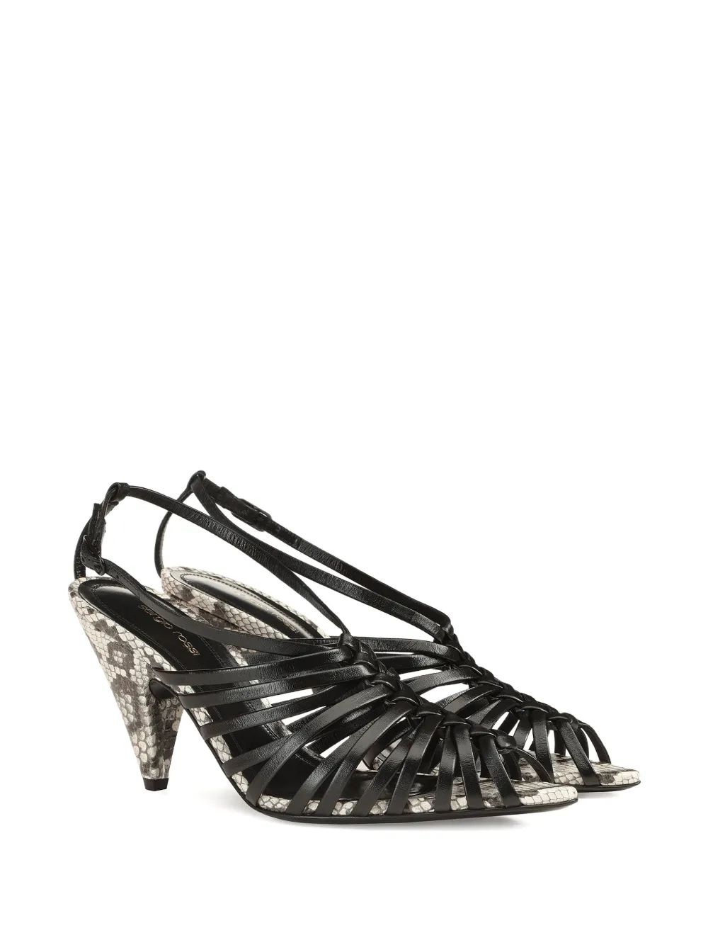 Sergio Rossi Wovenia leren sandalen Zwart