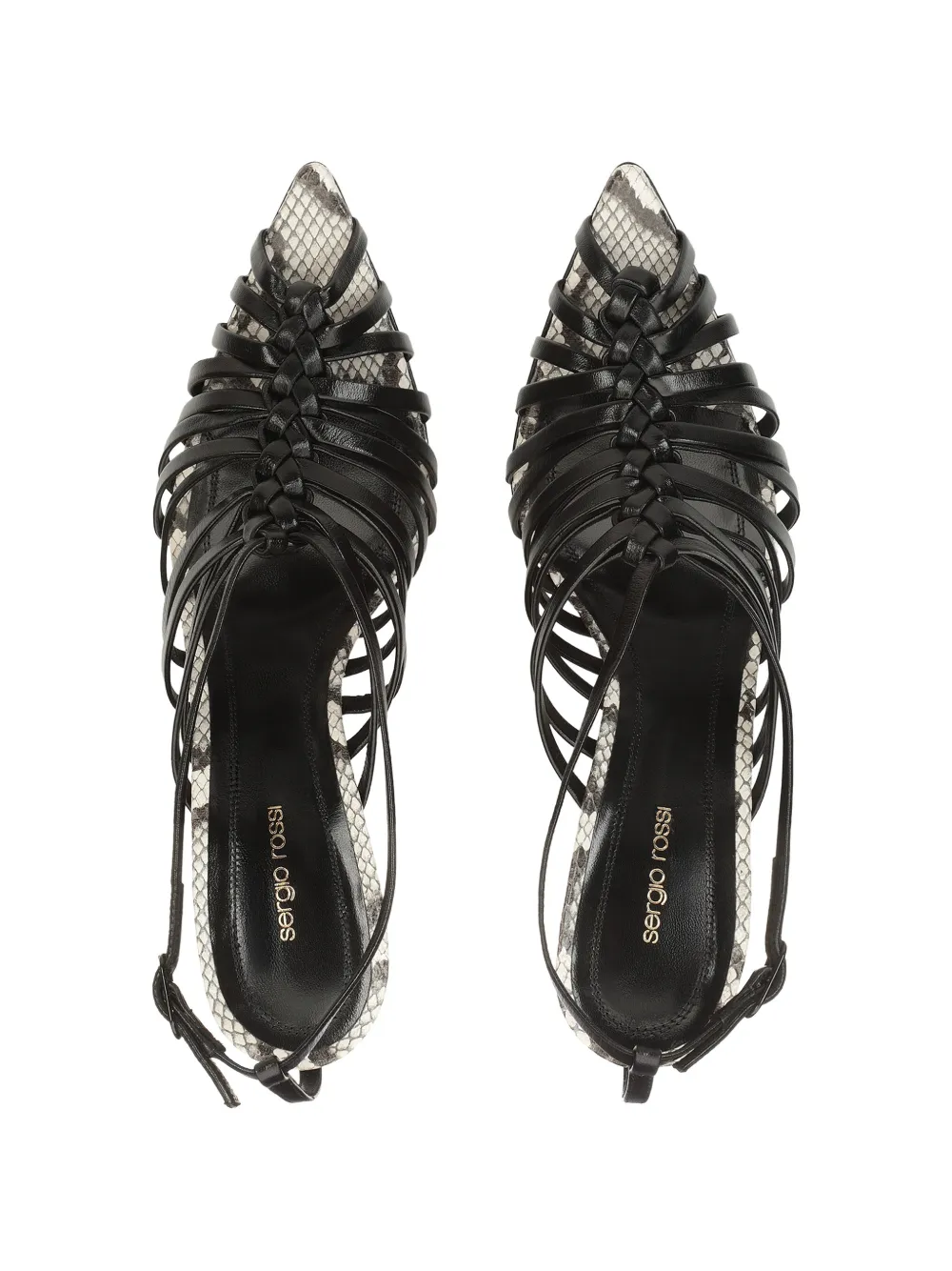 Sergio Rossi Wovenia leren sandalen Zwart