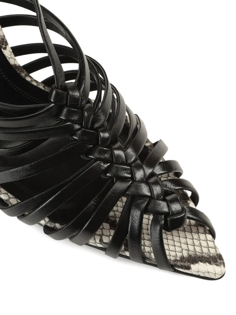 Sergio Rossi Wovenia leren sandalen Zwart