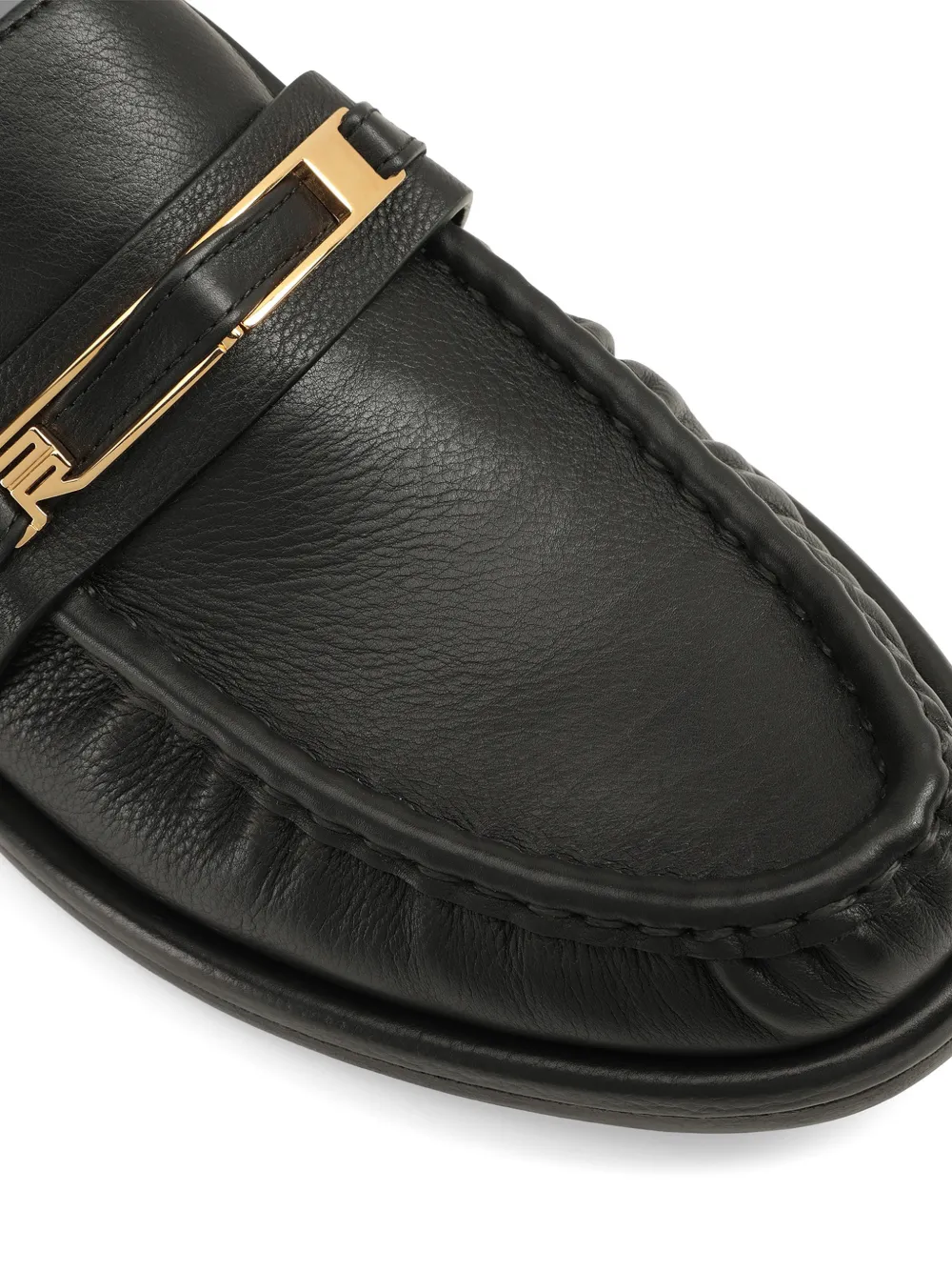 Sergio Rossi Bitt loafers met logoplakkaat en ruches Zwart