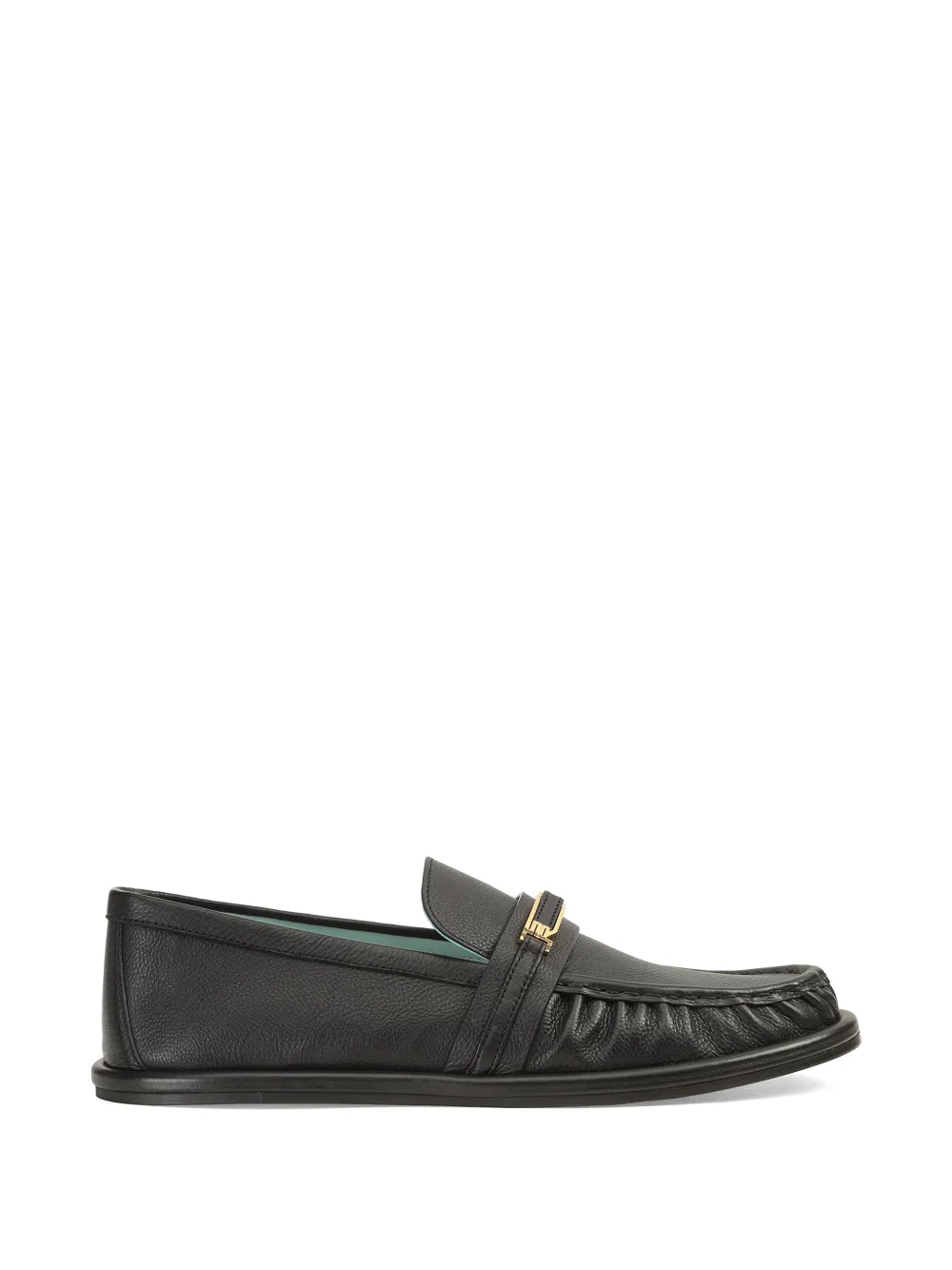 Sergio Rossi Bitt logo-plaque ruched loafers - Nero