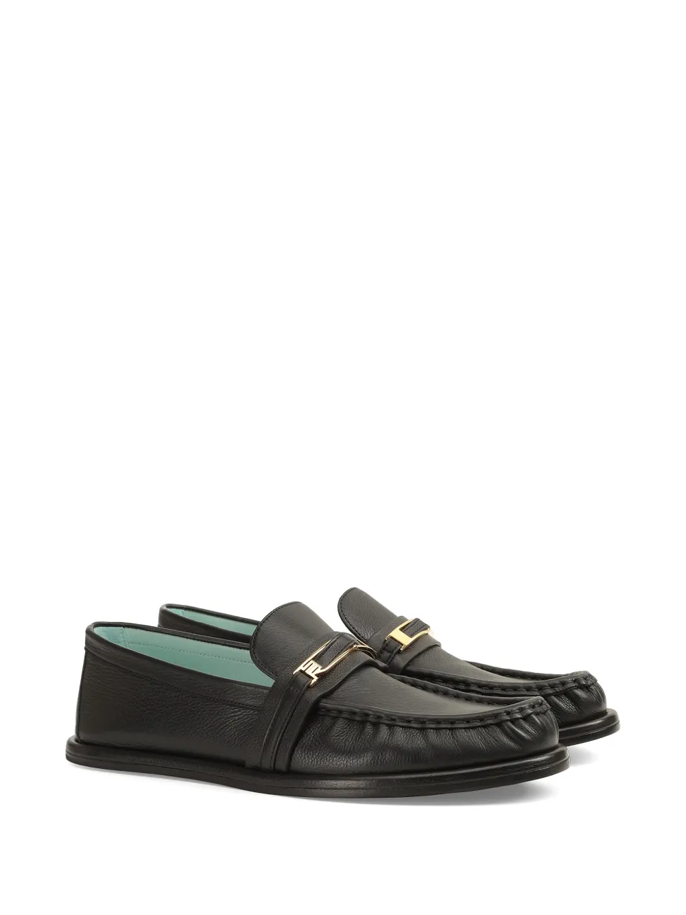 Sergio Rossi Bitt loafers met logoplakkaat en ruches Zwart
