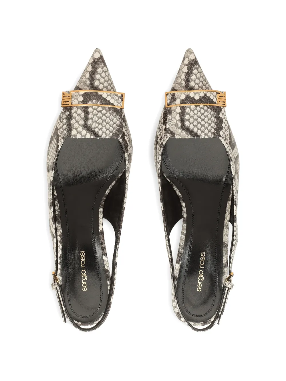 Sergio Rossi Evolv pumps met print en gesp Beige