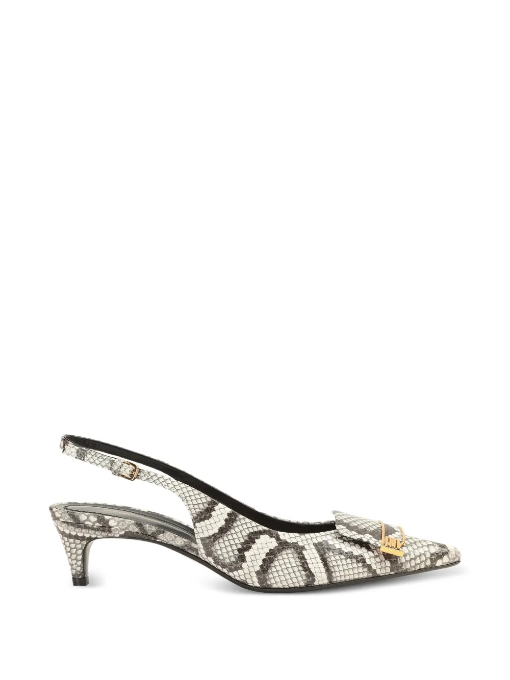 Sergio Rossi Evolv pumps met print en gesp Beige