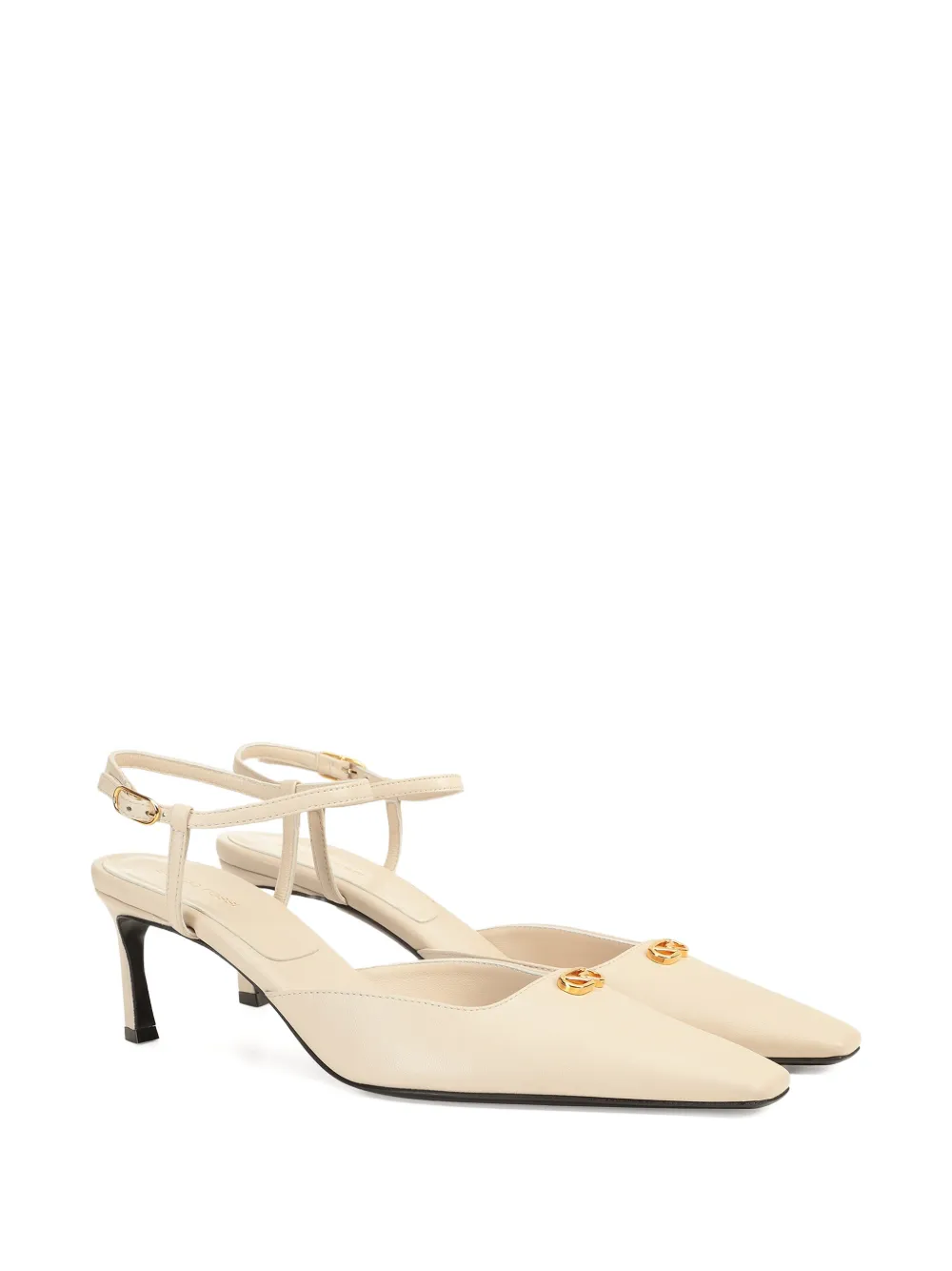 Sergio Rossi Surge pumps met enkelbandje en logo Beige