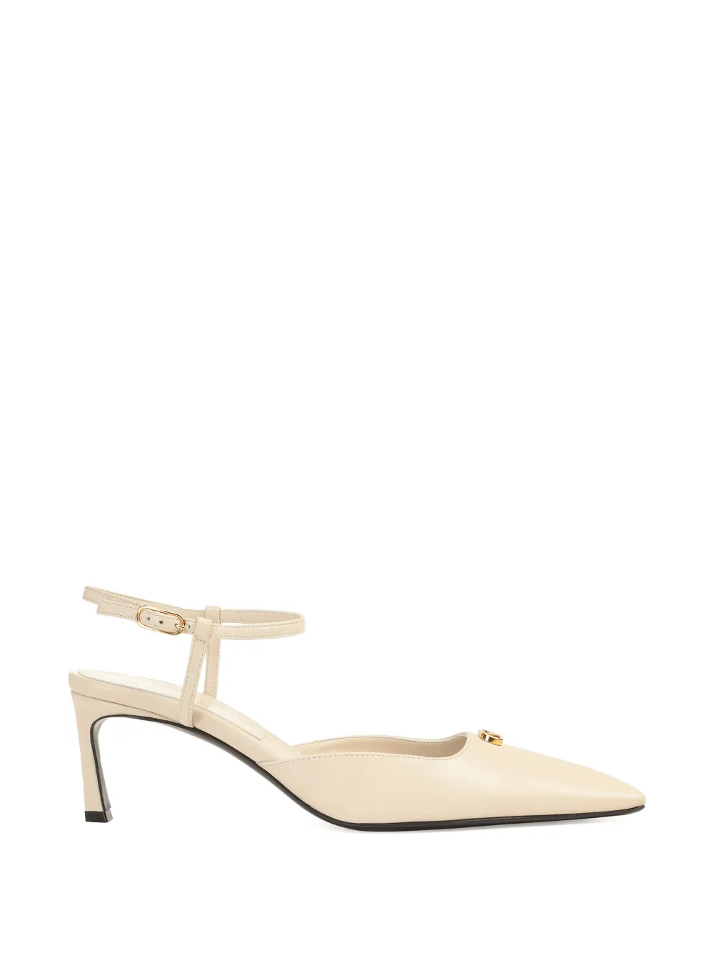 Sergio Rossi Surge pumps met enkelbandje en logo Beige