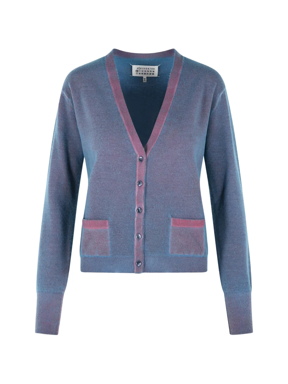 Maison Margiela patch-pocket V-neck cardigan - Blu