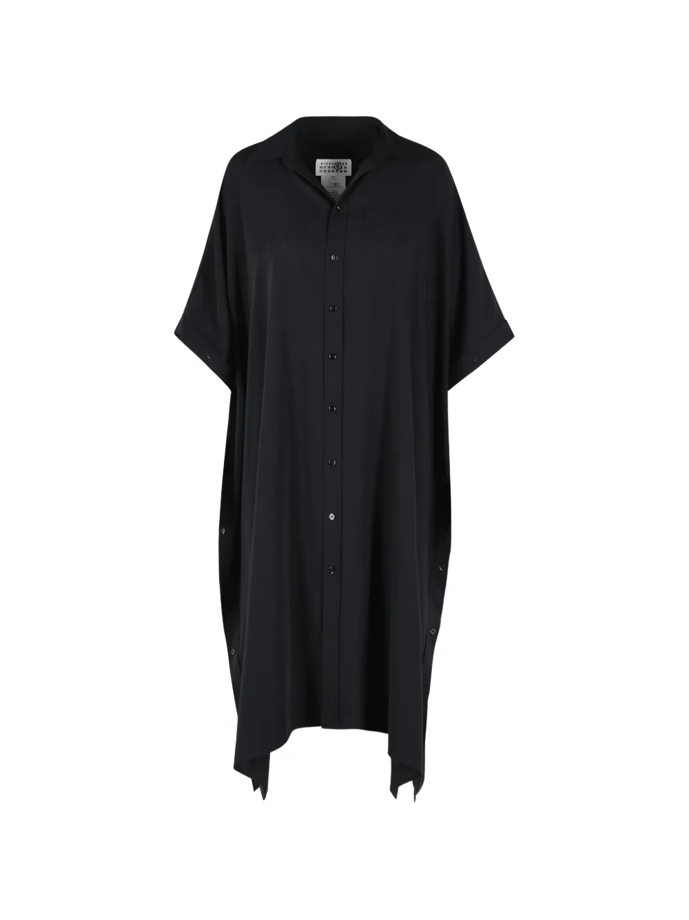 MM6 Maison Margiela pointed-collar button midi dress - Nero