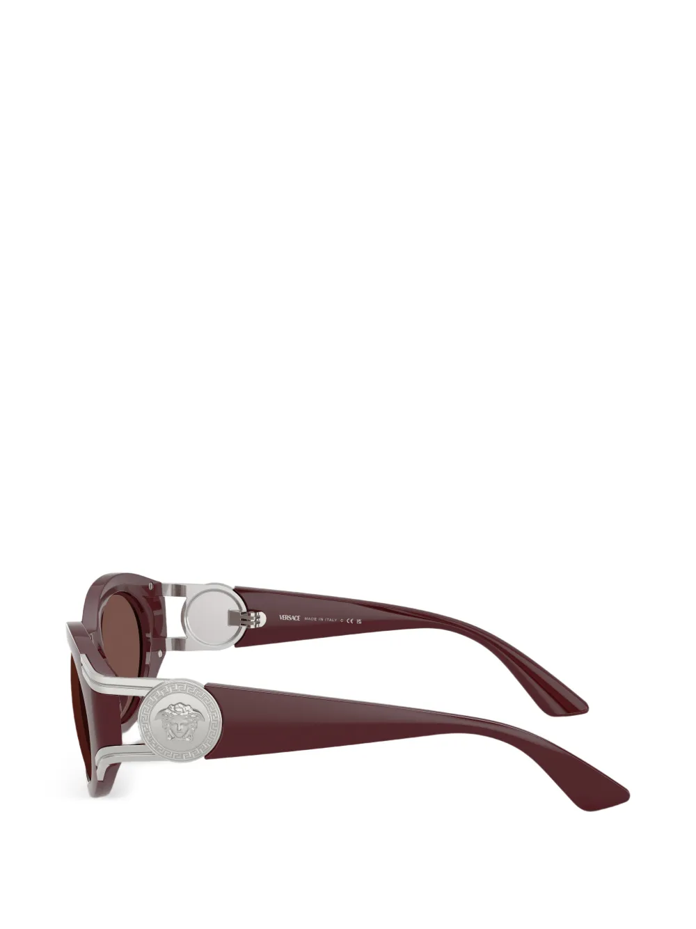  Versace Eyewear Medusa-motif Round-frame Sunglasses - Red 