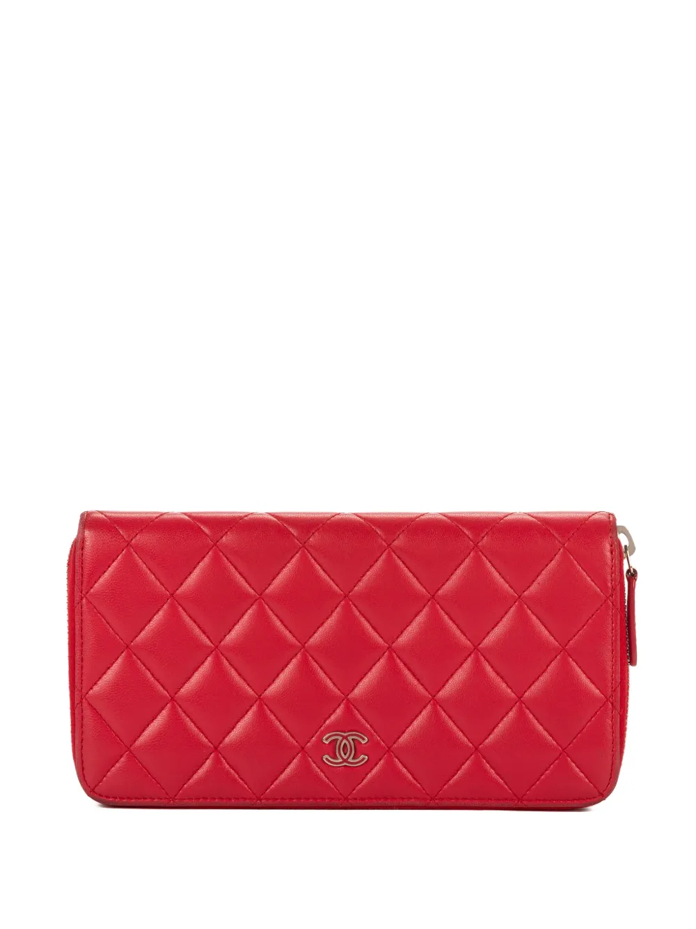 CHANEL Pre-Owned quilted zip wallet - Rosso
